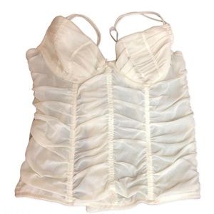 Vintage 90s / Y2K fairytale white ruched corset bustier size m/l